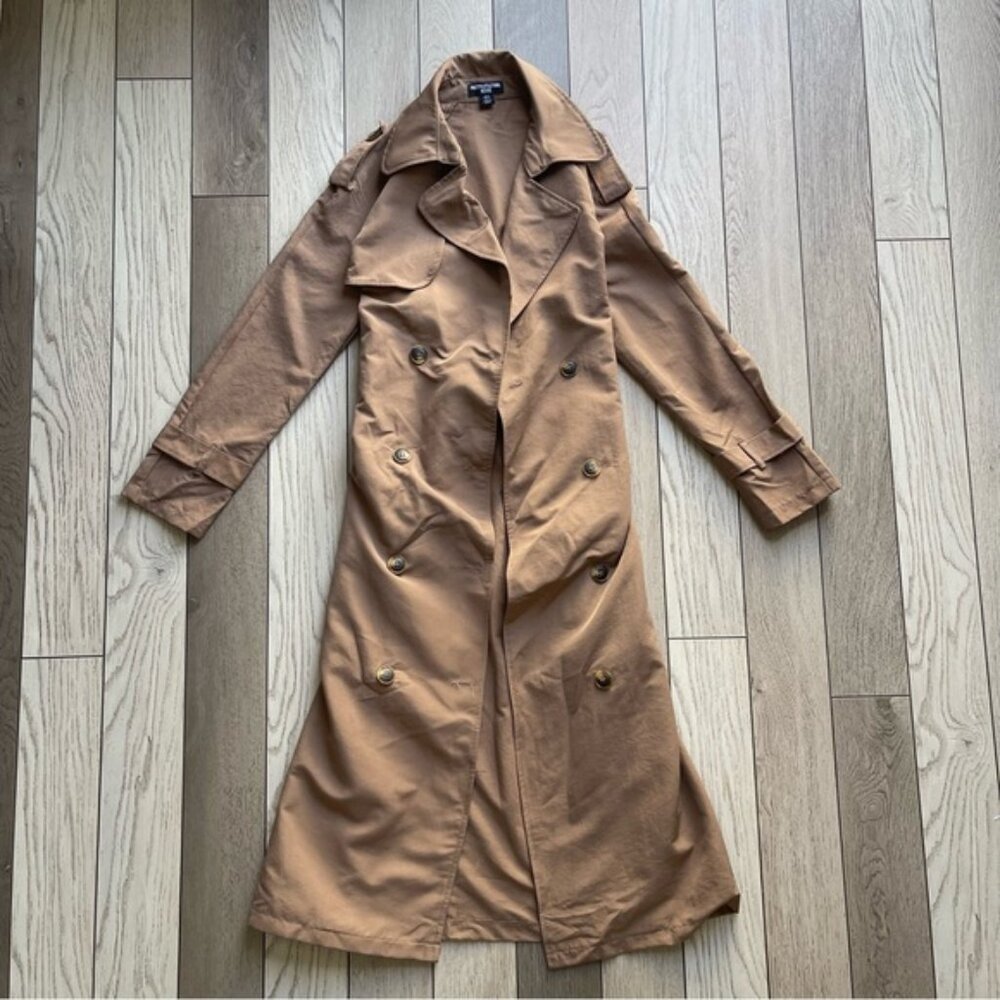 PrettyLittleThing PETITE STONE TIE WAIST TRENCH COAT